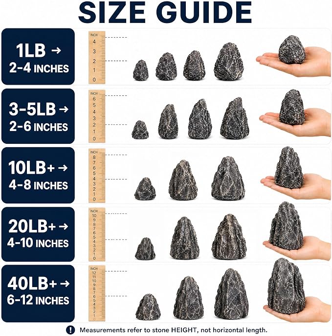 Seiryu Stone Aquascaping Rocks, 10 lb (4-8"), Aquarium Stone Set | Beginner to advanced aquascaping • Iwagumi-ready stone selection • Creates depth & perspective • Ideal for planted aquariums