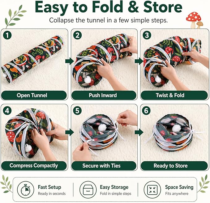 Rabbit Toys, Large Bunny Hideout Tunnel and Tube for Rabbit Guinea Pig Chinchilla Ferret Rat