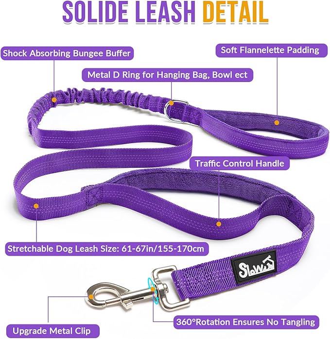 Lukovee No Pull Dog Harness & Leash Set - Heavy Duty Dog Vest Harness with Soft Padded for Medium Large Dogs, Adjustable Reflective Tactical Pet Harness for Easy Walk and Training (S, PU)