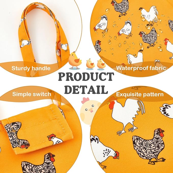 Paterr 2 Pack Chicken Holder Bag, Chicken Carrier Sling Catching Hand Bag Hen Sling with Handle Farm Supplies for Hen Rooster Transport Traveling Hiking Driving(Yellow,13.5 x 13.5 Inch)