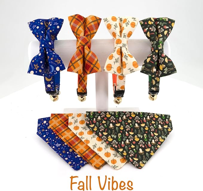 Ultra Joys Breakaway Cat Collar with Bells - Boy & Girl Kitten Collar - Pumpkin Small