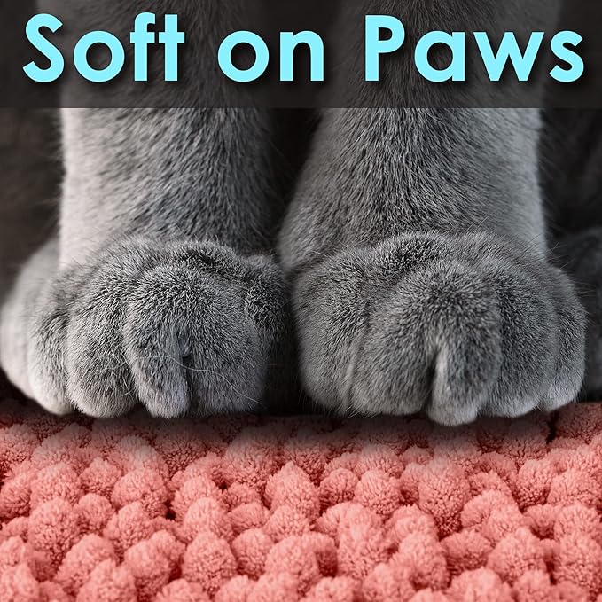 CatGuru Cat Litter Mat, Medium, Extra Large, XXL, Waterproof Litter Box Mat, Non Slip Kitty Litter Mat, Machine Washable Litter Trapping Mat, Soft Litter Tray, Cat Stuff (XXL, Coral/Heavy-Duty)