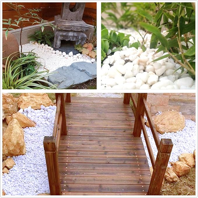 Natural Polished Decorative White Pebbles - Small Stones 3/8" Gravel Size,River Rocks Pebbles for Plants, Home DIY Decor,Aquarium Gravel,Vase Fillers,Fairy Garden,Landscaping Outdoor Stones.