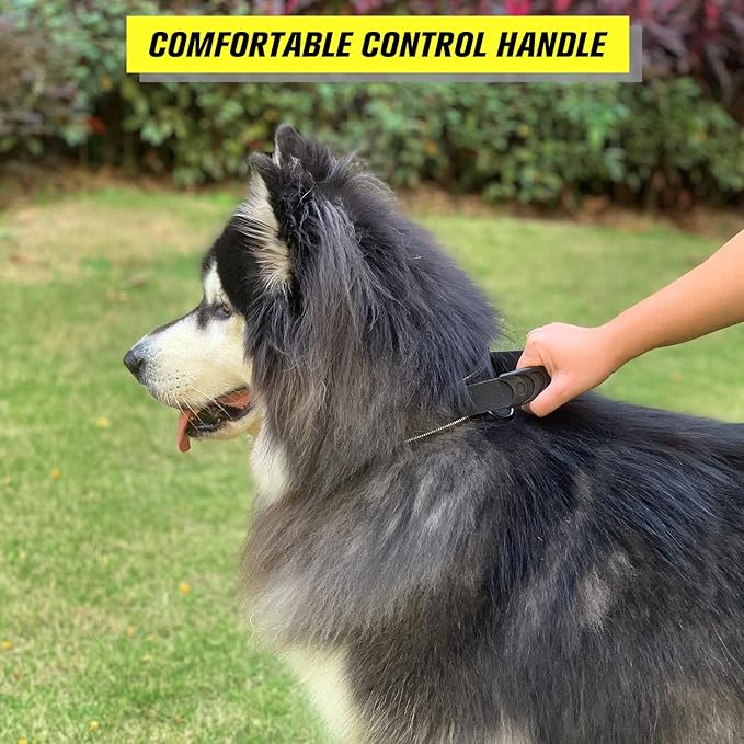 Tactical Dog Collar with Handle - Military Adjustable Dog Training Collar Soft Nylon and Heavy Duty Metal Buckle for Medium Large Dogs - with Patch (Camo with Patch, Large)