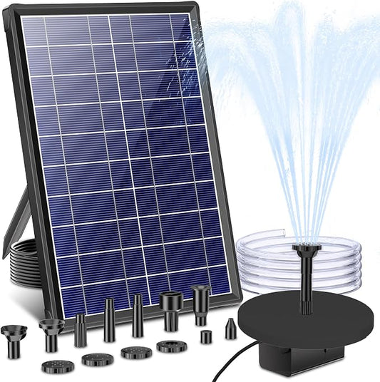 Biling 7.5W Solar Water Pump Outdoor 80 GPH with Dry-Run Protection | Solar Fountain with DIY 5ft Tubing for Samll Ponds, Garden Pool and Bird Bath