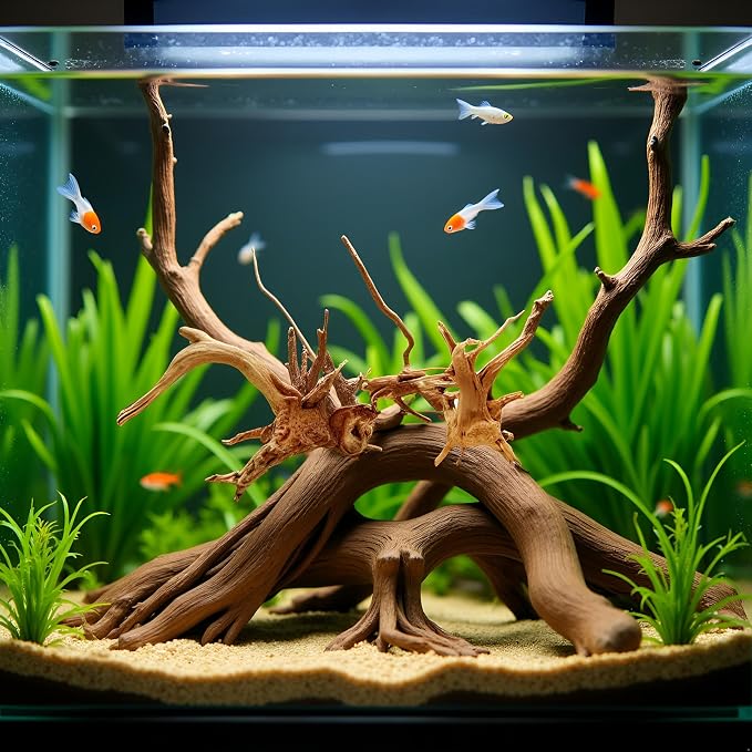 2Pcs Aquarium Driftwood Branches Natural Wood Reptiles Trunk Wood Fish Tank Decoration Plant Stump Ornament Landscaping, Fish Tank Decoration, 8-10cm