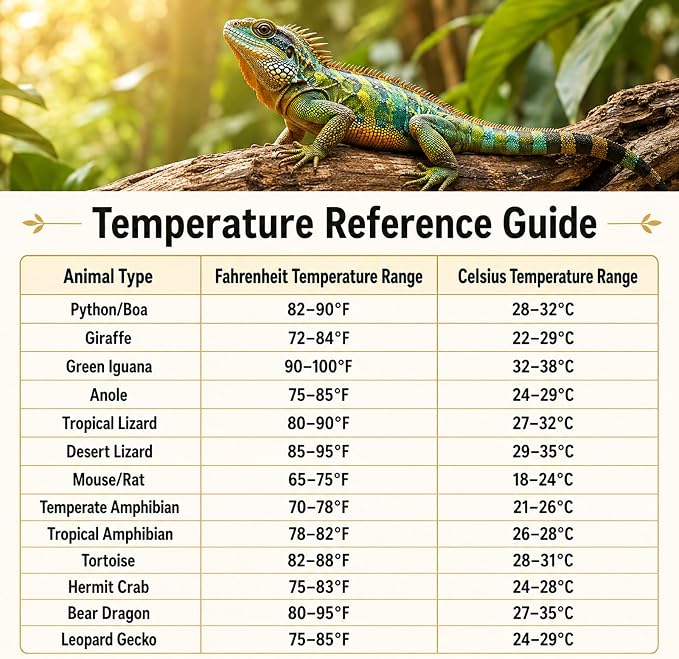 Aiicioo Under Tank Heater Thermostat - Reptile Heating Pad with Temperature Control Reptile Heat Mat for Combo Set for Hermit Crab Lizard Terrarium 16W
