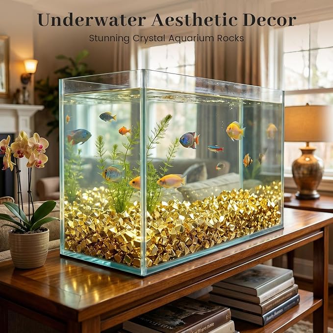 DOMESTAR 150 PCS Gold Acrylic Ice Rocks, Faux Nuggets Gems Vase Fillers | Pot of Gold, Pirate Jewelry Party Decorations, Birthday DIY Crafts & Table Scatter