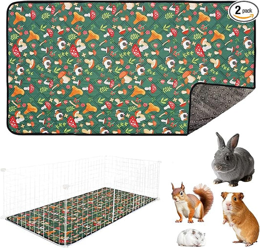 Guinea Pig Cage Liners 47 x 24 Washable Cage Pads Rabbit Bedding Reusable Absorbent Pee Pads for Small Animals Bunny Ferret Chinchilla Hamster