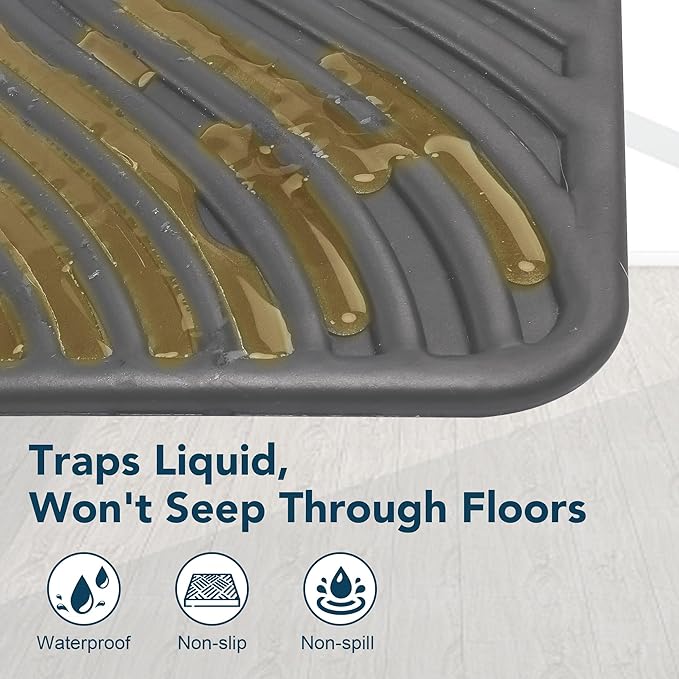 UPSKY Cat Litter Mat, Large Kitty Litter Trapping Mat Soft on Kitty Paws, Litter Box Mat Keep Floor Clean, 31" x 24" Waterproof and Washable Trapping Mats Catcher Pad for Scatter Control