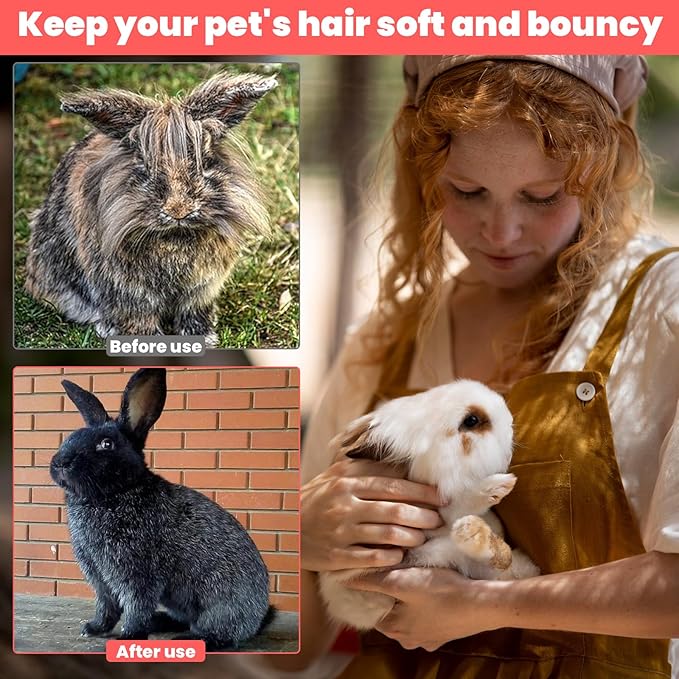 2Pcs Rabbit Brush, Silicone Rabbit Grooming Brush - Small Pets Brushes for Kittens Puppy Rabbits Guinea Pigs Shedding Bath & Massage Comb