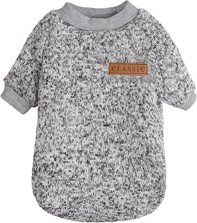 Jecikelon Dog Clothes Dogs Sweater Soft Puppies Clothing Winter Puppy Sweaters Warm Outfit for Dogs Small XXS XS Cat Apparel (X-Small, Grey)