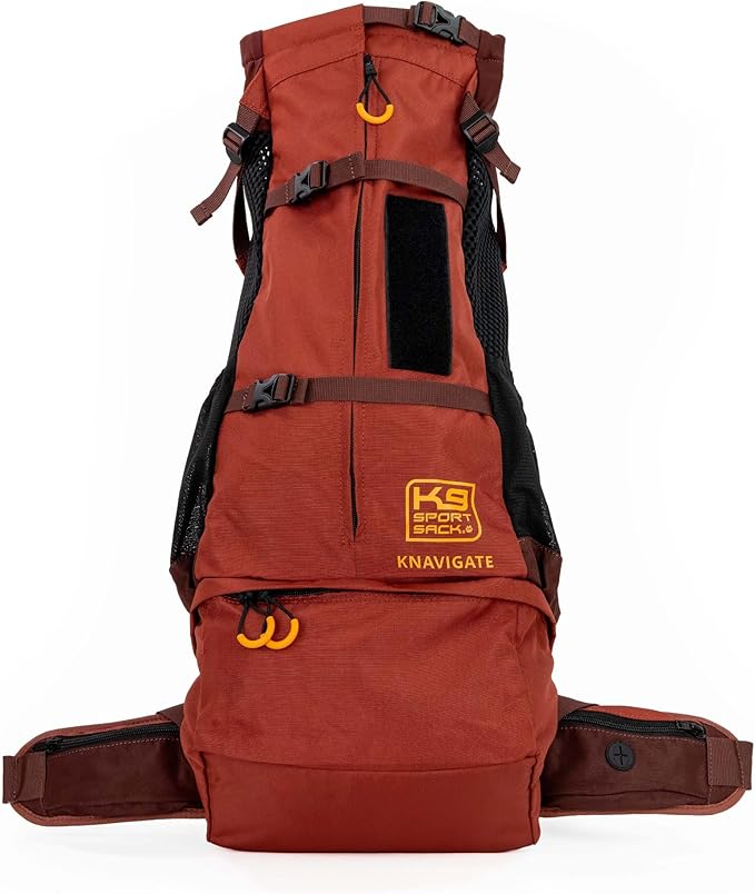 K9 Sport Sack Knavigate - Medium, Dune - Ideal for Dogs with 17-19” Back Length - Adjustable, Backpack-Style Carrier with Internal Frame & Padded Hip Belt