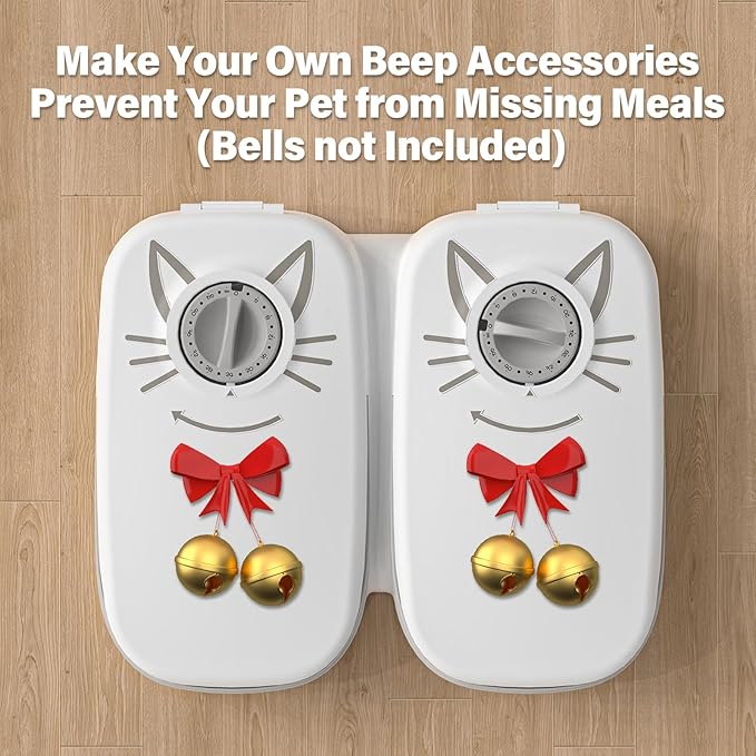Automatic 2-Meal Cat Feeder - 48H Timed Wet Cat Food Refrigerated Dispenser with 2 Ice Packs for Puppies and Kittens in Yogurt and Canned