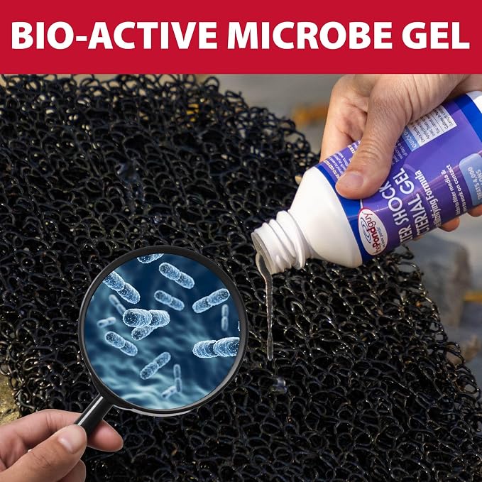 The Pond Guy Filter Shock Gel, Live Microbes & Enzyme Treatment, 8 oz | Water Garden Filtration Starter that helps maintain cleaner freshwater Koi fish ponds and supports water quality