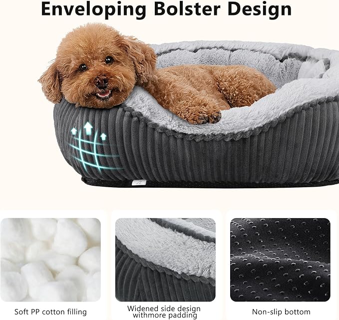 Large Dog Bed for Large Dogs, Rectangle Dog Bed Large Size Dog, Washable Orthopedic Pet Bed, Durable Calming Puppy Bed with Anti-Slip Bottom(35"x25"x10")