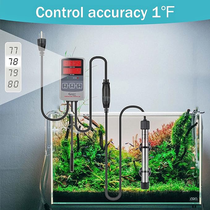 hygger 802 Aquarium Titanium Heater Rod Fish Tank Heating Element Replacement Heater Tube (Controller Excluded) 200W
