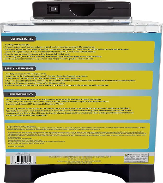 Tetra LED Half Moon Aquarium Kit, 1.1 Gallons, Small, Clear Plastic Fish Tank With Curved Front, Easy Feeding And Movable, Energy-Efficient LEDs Ideal For Bettas Great As Desk Aquarium