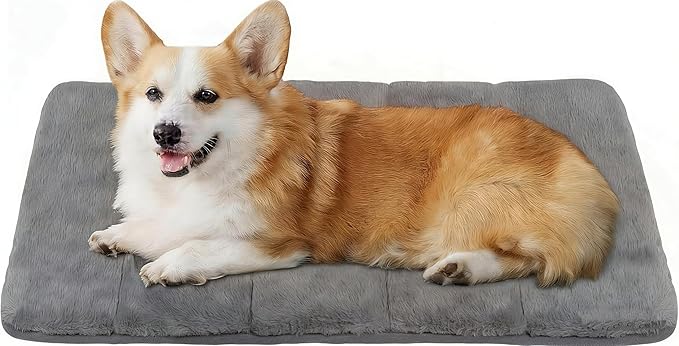Dog Crate Pad for Medium Dog - 30x20 Memory Foam Dog Bed, Washable & Anti-Slip Dog Bed Mat, Ultra Soft Kennel Pad for Dogs Cozy Sleeping Mat, Grey