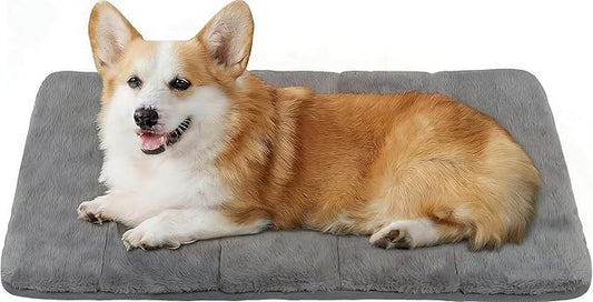 Dog Crate Pad for Medium Dog - 30x20 Memory Foam Dog Bed, Washable & Anti-Slip Dog Bed Mat, Ultra Soft Kennel Pad for Dogs Cozy Sleeping Mat, Grey