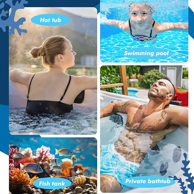 Zubebe 7.7 lbs Pool Filter Media Balls Fiber Filter Media for Swimming Pool Sand Filters and Bath Center Bathtubs Spas Aquarium Grime Cleaning Scum (Blue)