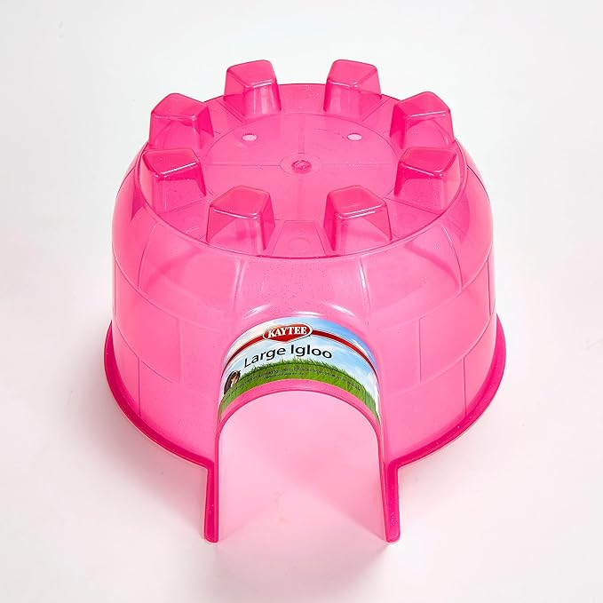 Kaytee Igloo Habitat Hideout for Pet Guinea Pigs, Ferrets, Dwarf Rabbits, Chinchillas, and Other Small Animals, Assorted Colors, Large (Pack of 2)
