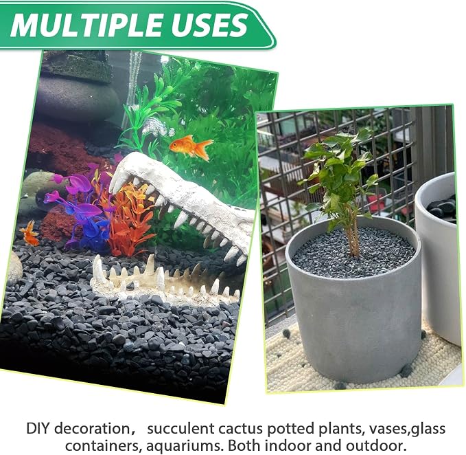 Succulent Rocks for Plants Tiny Pebbles for Planters 4.8LB Pea Gravel Bulk Course Sand Soil Small Decorative Stones for Indoor Bonsai Pots Cactus Top Dressing Aquarium Garden Landscape, Black