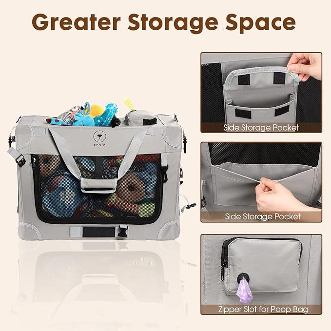 PEGIC Extra Large Cat Carrier for 2 Cats, Portable Soft Sided Large Pet Carrier for Traveling, Indoor and Outdoor Uses, 24"×16"×16" (X-Large)