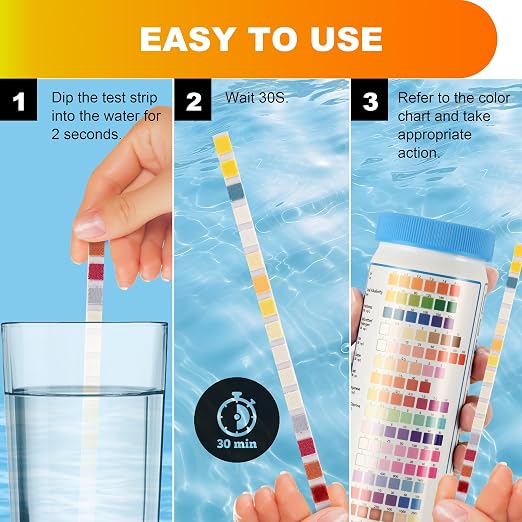 AAwipes Drinking Water Test Strips 17-in-1 100 Strips + 2 Bacteria Tester Kits, Lab-Validated Complete Water Testing for Home, Well, Tap Water, City Water, Flood Water Testing Strips (K03-100)