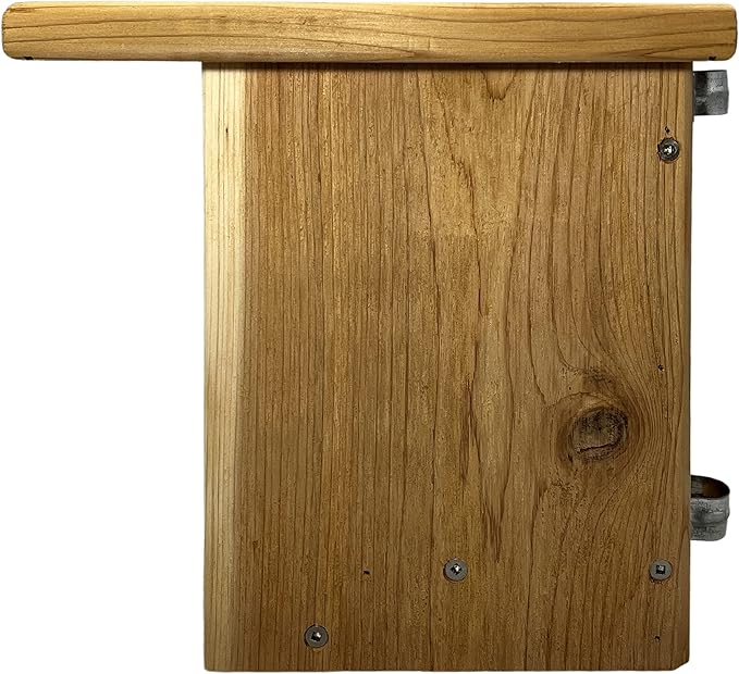 DutchCrafters Gillwood Bluebird Cedar Wood Nest Box, Outdoor Nesting Box for Birds, Wooden Bird House, Pole Mount Birdhouse for Outside - Amish Made in USA