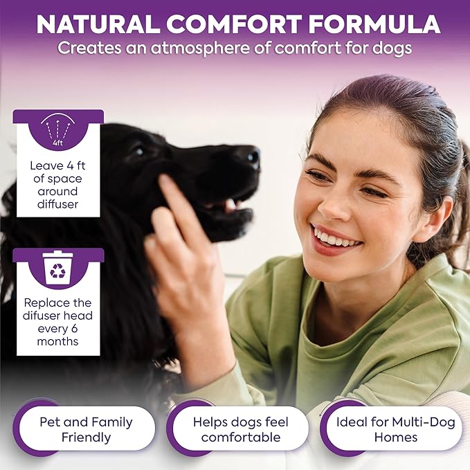 TopSum Pheromone Diffuser for Dogs: Premium Dog Calming Diffuser - Calming Pheromones for Dogs - Dog Appeasing Pheromone - Pet Calming Diffuser, 2 Pack (Purple)