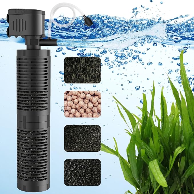 AquaMiracle Aquarium Filter Replacement Filter Media, Including 2 x Coarse Sponge, 2 x Fine Sponge, 4 x Carbonized Sponge & 1 x Bio-Balls(for QR-188)