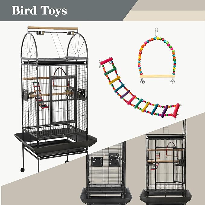 69-inch Large Bird Cages for Parrots,Large Parrot Cages for Large Birds, Flight Cage for Birds,Large Parakeet Cage with Birdcage Cover for African Grey,Quaker,Cockatiel,Green Cheek Conure