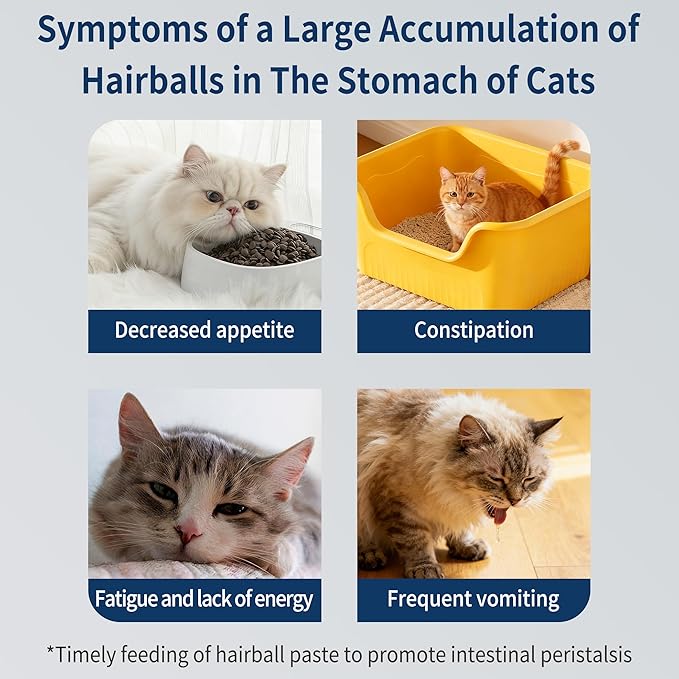 Hairball Paste for Cats, 4.23 oz/120 g, Contains Chicken, Fish Oil, Inactivated Probiotics, Taurine, Promotes Intestinal Peristalsis & Digestion, Passes Hairballs Naturally, Reduces Vomiting (1 Tube)