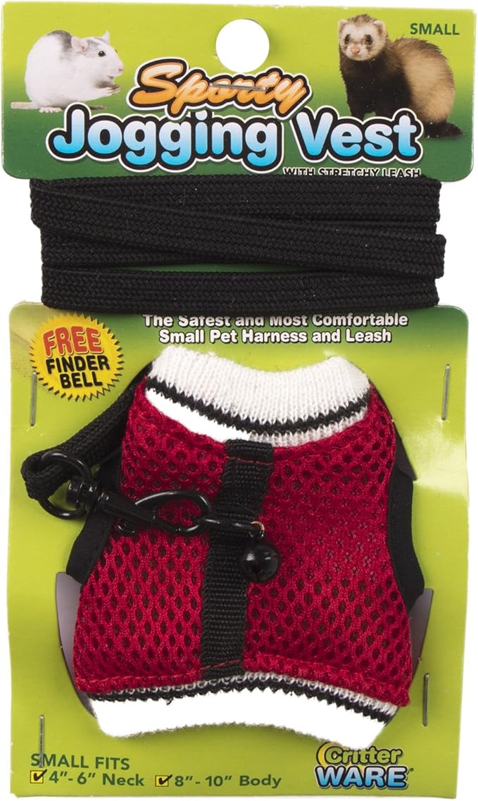Ware Manufacturing Nylon Walk-N-Vest Pet Harness and Leash for Small Pets, Small - Colors May Vary