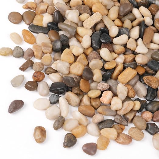 5lb Drainage Rocks for Potted Plants, 1/5 Inch Decorative Pea Gravel | Small Pebbles for Indoor Plants, Aquarium, Fish Tank, Succulent, Vases, Terrarium Cactus, Crafts, Bamboo, Mixed Color