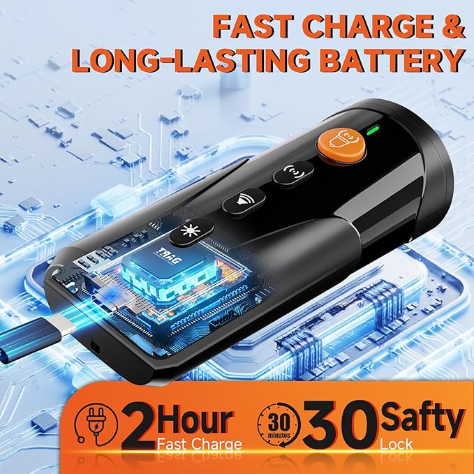 URCHIN Dog Bark Deterrent Device, 3X Ultrasonic Anti Barking Device 6 Modes Dog Trainer Rechargeable & Portable Safe Bark Control Indoor Outdoor for All Dogs with LED Flashlight - Black
