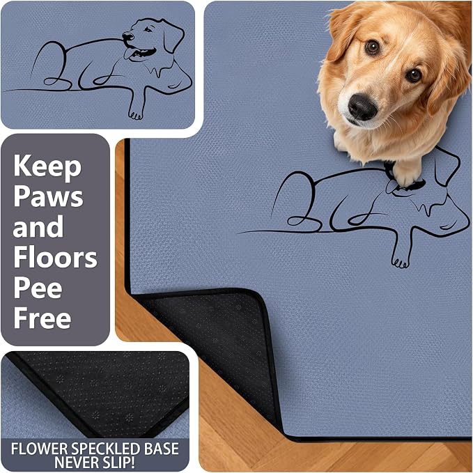 2 Pack Washable Pee Pads for Dogs 24"x24", Reusable Training Puppypads Absorbency Non-Slip & Leak-Proof for Pet Whelping Box Playpen Crate Sofa Bed Floors (Gray)