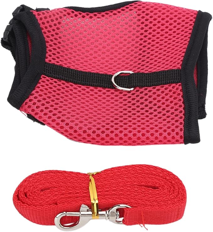 Small Pet Harness with Lead | Adjustable Soft Net Harness for Rabbits/Guinea Pigs/Kittens | Escape - Deterrent Walking Vest for Small Animals