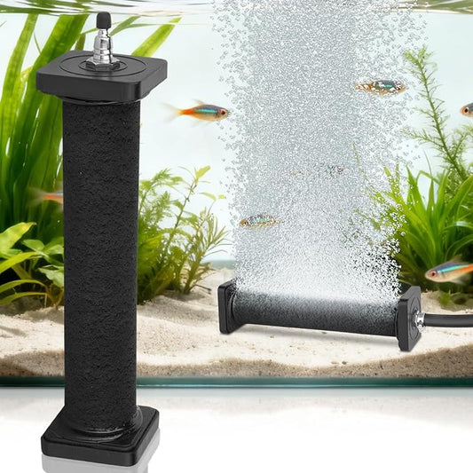 AquaMiracle New Innovative Rubber Air Stone | Air Bubbler | Oxygen Air Diffuser | for Pond Aerator | Pond Aeration | for Large Aquarium | 8”x1.52” | 1-Pack