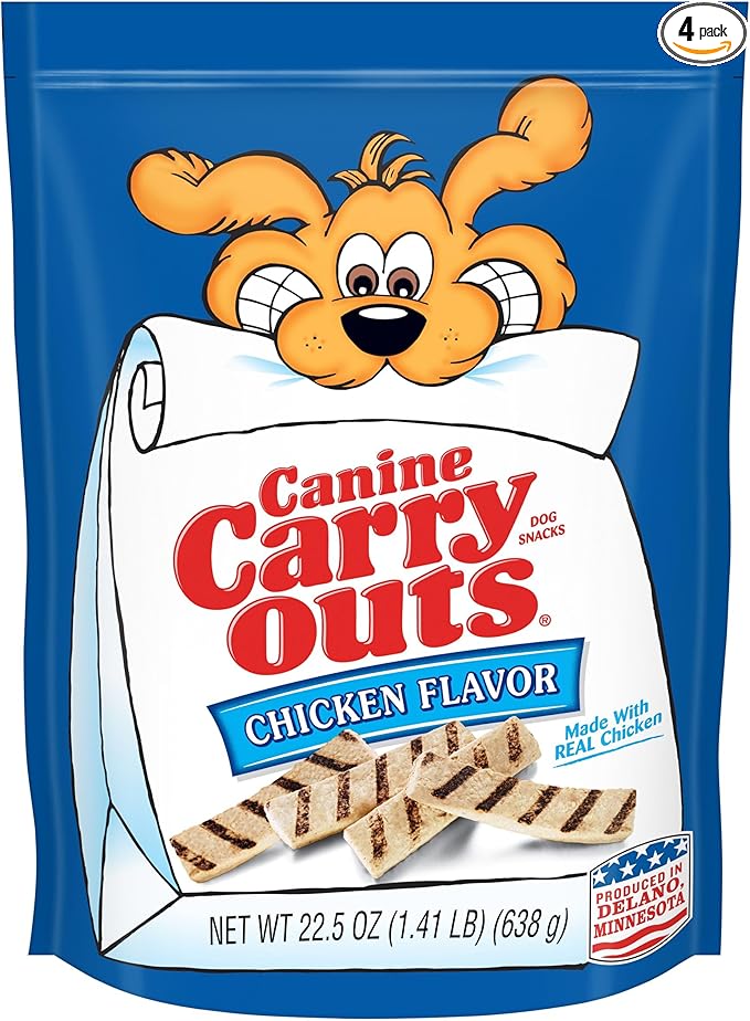 Canine Carry Outs Chicken Flavor Dog Treats, 22.5oz Bag, 4ct