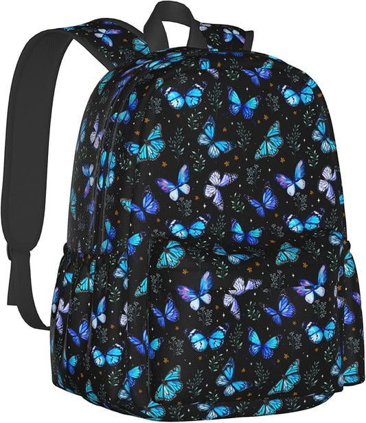 Butterflies Backpack for Women 16.7 Inch Laptop Backpack/Lightweight Waterproof Travel Daypack, Hiking & Work Bag