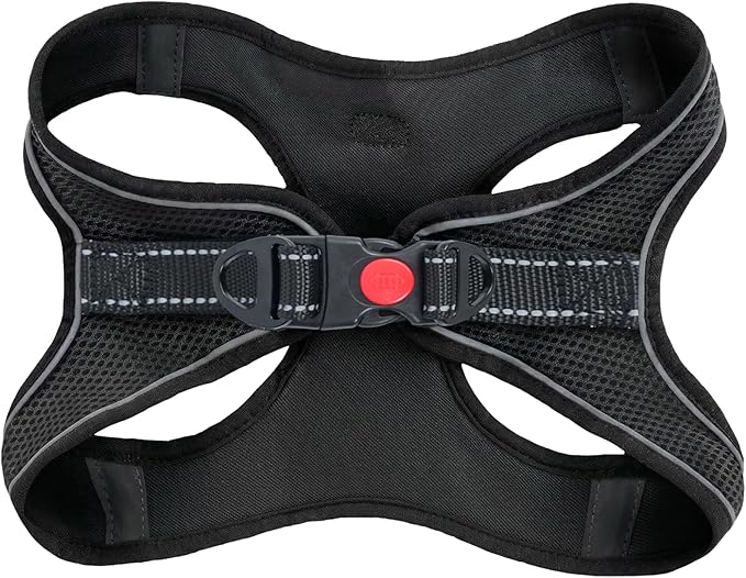 SMOUATOU All Weather Mesh Step in Vest Harness for Small and medidum Dogs and Cats, Adjustable Soft Padded Dog Vest with Easy Control Handle for Dogs Pets (Black, L)