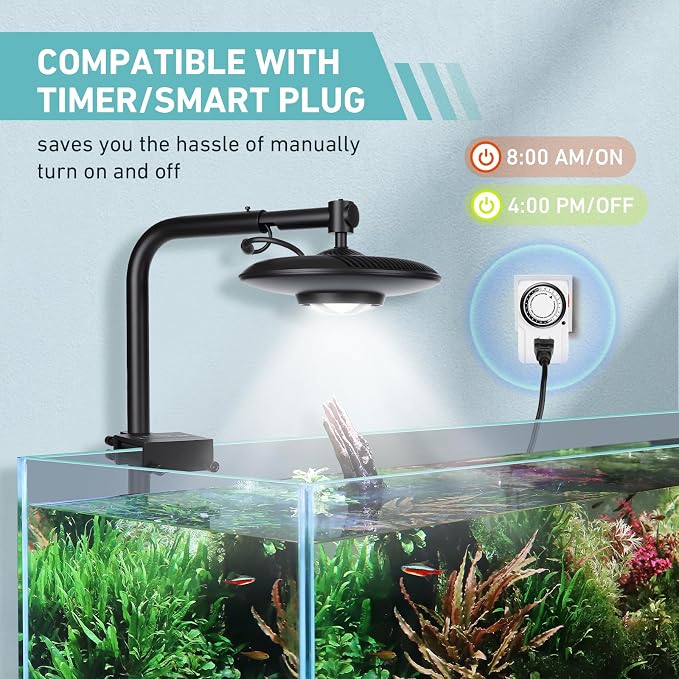 hygger 75W High PAR Aquarium LED Light, 5 Adjustable Brightness Full Spectrum Fish Tank Lamp & Stand Kit Ideal for Aquascaping Planted Tank Fish Display Shrimp Tank Paludarium