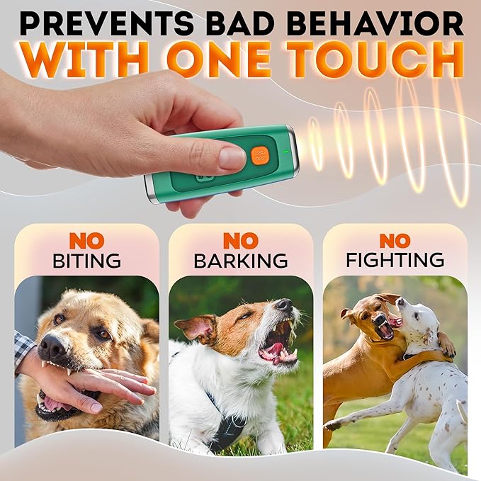 STOPWOOFER Ultrasonic Dog Bark Deterrent, No Shock Humane Bark Control Device, Stops Barking Fast, Indoor & Outdoor Dog Trainer, Safe for Medium Dogs