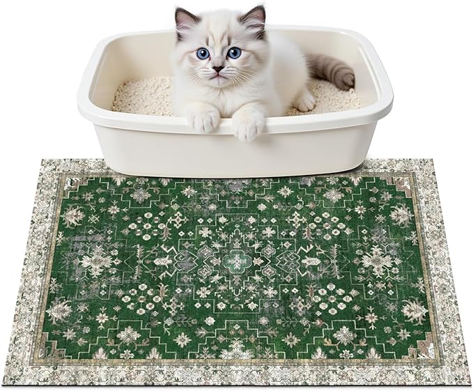 Cat Litter Mat Litter Trapping Mat, Waterproof Urine Proof Litter Box Mat