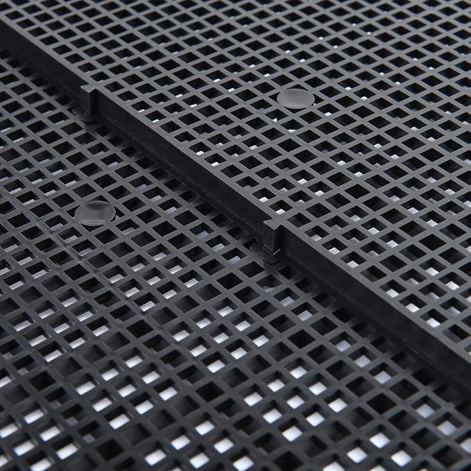 Aquarium Grid Isolate Board Divider Fish Tank Bottom Black Filter Tray Plastic Crate (8pcs Black)