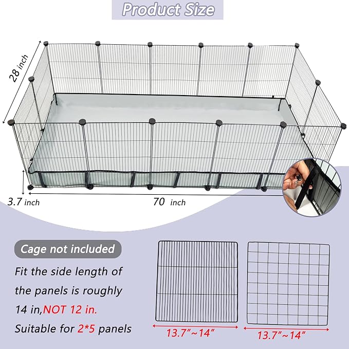 DZWLKJ Guinea Pig Cage Liner Tarp Bottom Waterproof and Washable Base Also for Rabbits, Bunny, Chinchesillas, Hedgehog, Ferrets and Other Small Animals(28x70 inches)