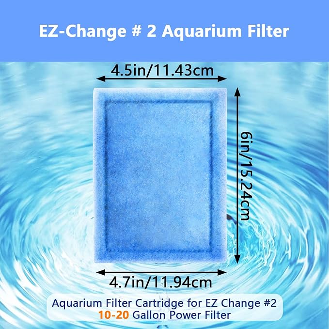 8 Pack Aquarium Filter Cartridge Compatiable with Aqua-Tech 10-20 Gallon Filters,Fish Tank Power Filter Cartridge Replacement fit for AquaTech EZ-Change #2