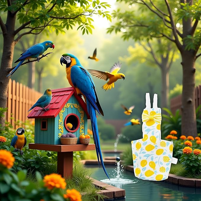 Bird Diaper - Soft Parrot Nappy Bird Suit, Waterproof Inner | Ideal Outdoor Pants, Comfortable Flying Costume, Supplies for Budgie, Parakeet, Cockatiel, Keeps Birds Clean During Outdoor